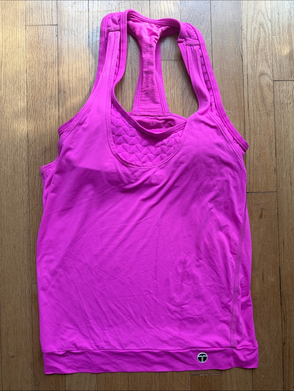 Trina Turk Hot Pink Racerback Tank Top with Quilted Yoke